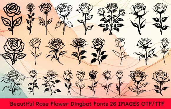 Beautiful Rose Flower: Floral Typography for Elegant Design