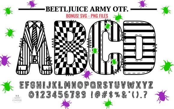 Beetljuice Army Bundle: A Striking Font Collection for Bold Creators