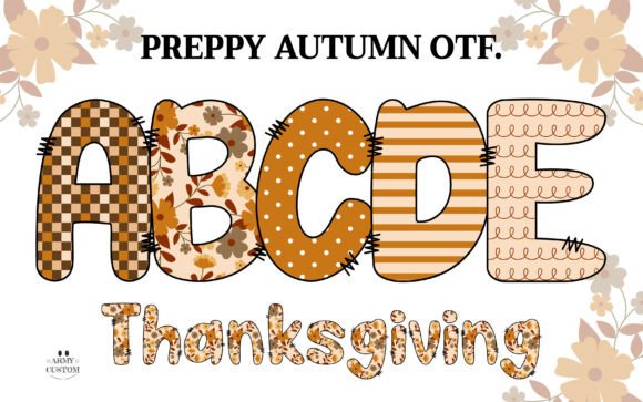 Preppyfall3 Checkered: A Patchwork Font for Autumn Designs