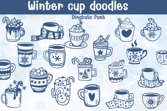 Winter Cup Doodles: A Playful Dingbats Font for Cozy Designs