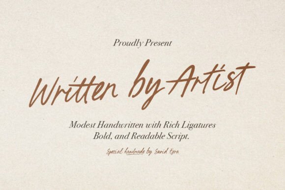 Written by Artist: A Handwritten Font with Natural Ligatures
